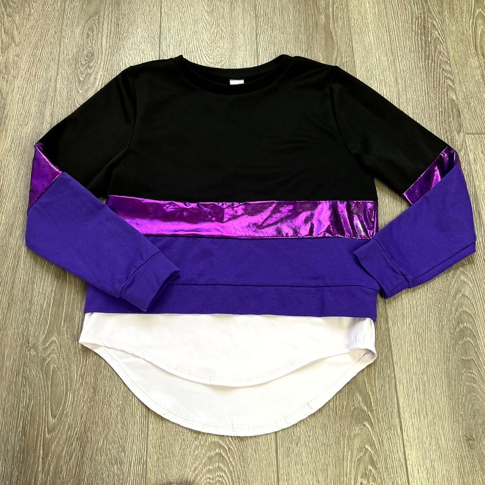 weissman size LC Black Purple White Sweater